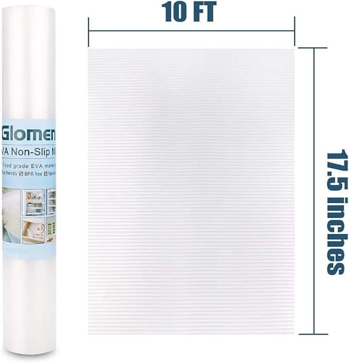 Shelf Liner, Non-Slip Cabinet Liner, Washable Oil-Proof for Kitchen Cabinet, Shelves, Refrigerator, Storage, Desks, 17.5 Inches x 10 FT, Non Adhesive Drawers Liner (17.5 Inches x 10 FT)… Clear