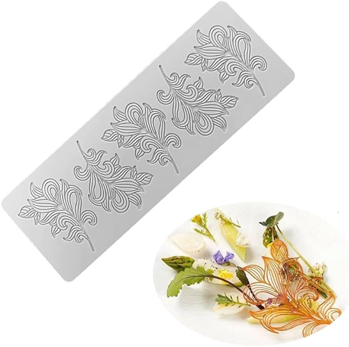 3D Hollow Leaf Fondant Lace Mold Multi Leaves Flower Candy Mold Chocolate Sugar Craft Cake Decoration Cupcake Top (C Coconut Tree_11.52 * 3.6 * 0.12inch)
