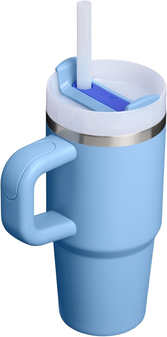 STANLEY Quencher H2.0 Tumbler with Handle and Straw 14 oz | Flowstate 3-Position Lid | Cup Holder Compatible for Travel | Insulated Stainless Steel Cup | BPA-Free | Blue Sky