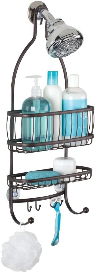 iDesign 61971 York Lyra Hanging Shower Organizer - 10" x 4" x 22", Bronze