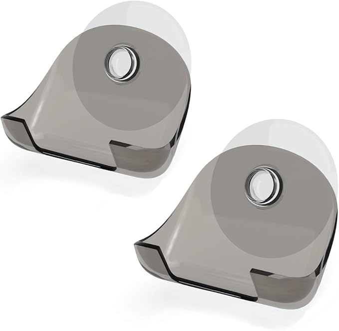 kwmobile 2x Razor Holder with Suction Cup - Self-Adhesive Shaver Wall Mount - Bathroom Organizer for Glass and Tiles - Black/Transparent