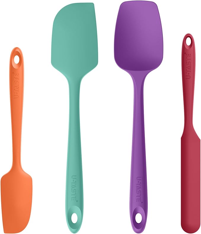 U-Taste Silicone Spatula Set with 600 Degrees Fahrenheit Heat Resistant (Black)