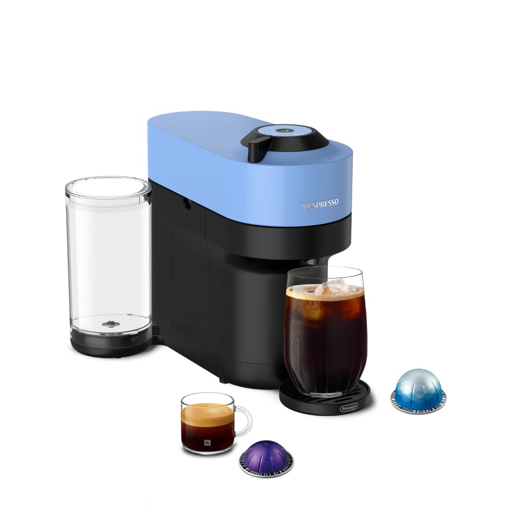 Nespresso Vertuo Pop+ Coffee Machine with Milk Frother, Pacific Blue