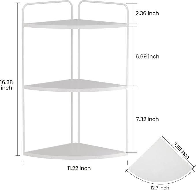 Bathroom Counter Organizer,Countertop Organizer,Vanity Organizers,Bathroom Storage,Bathroom Sink Caddy,Counter Shelf,Corner Counter,Corner Shelves(White)