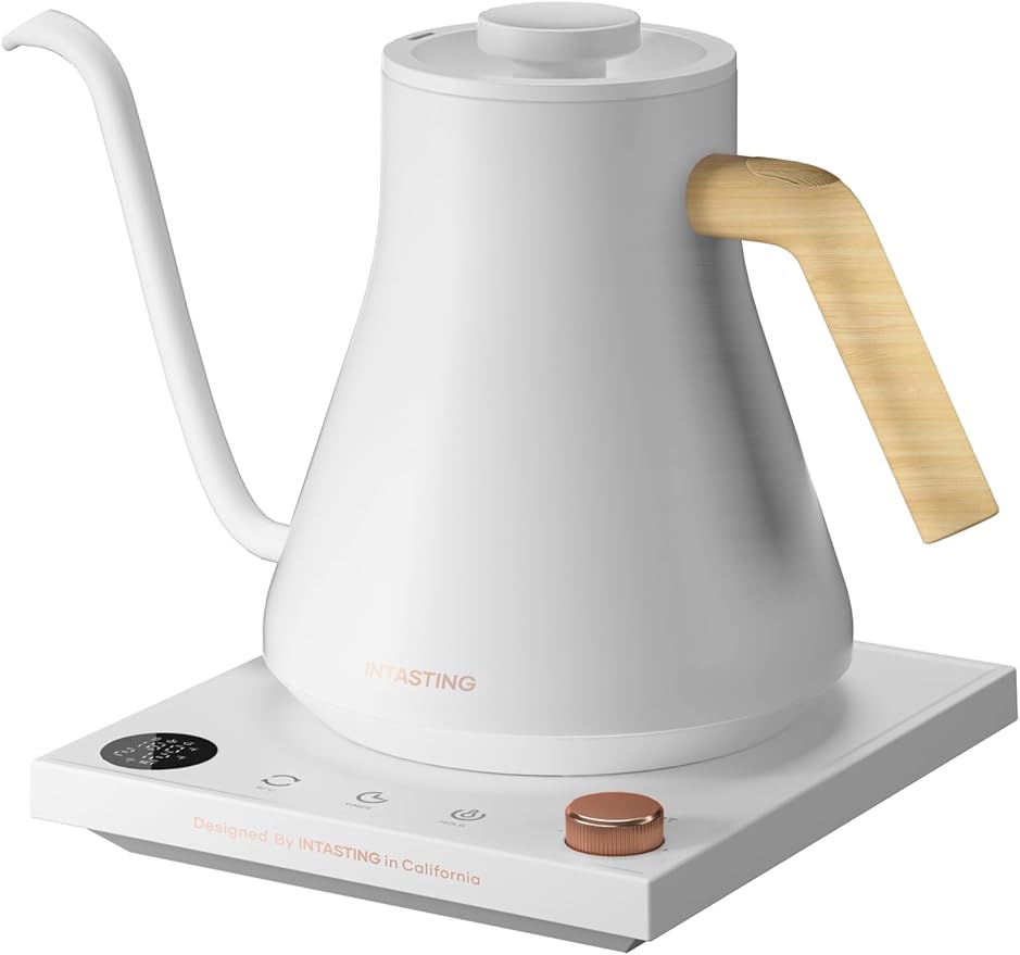 INTASTING Electric Kettles, Gooseneck Electric Kettle, ±1℉ Temperature Control, Stainless Steel Inner, Quick Heating, for Pour Over Coffee, Brew Tea, Boil Hot Water, 0.9L (Artisan)