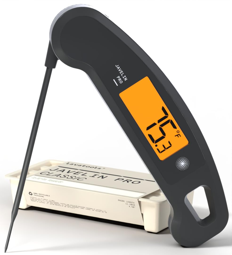 Lavatools Javelin® PRO Classic Ultra-Fast 2-Second Professional Digital Instant Read Meat Thermometer for Grill and Cooking, Auto-Rotating Backlit Display, IP65 Water Resistant, NSF Certified – Maize