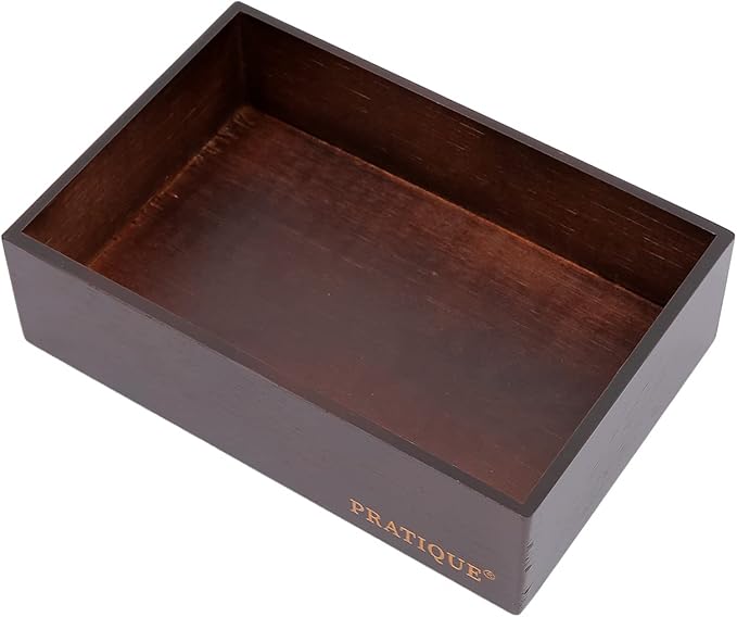 PRATIQUE Bamboo Drawer Organizer - Kitchen Utensil Organizer Silverware Tray Cutlery Holder，Office Desk Supplies and Accessories (12x3x2.6 inch)