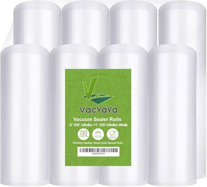 VacYaYa 2Pack Vacuum Sealer Bags Rolls 8"x50' for Food Storage