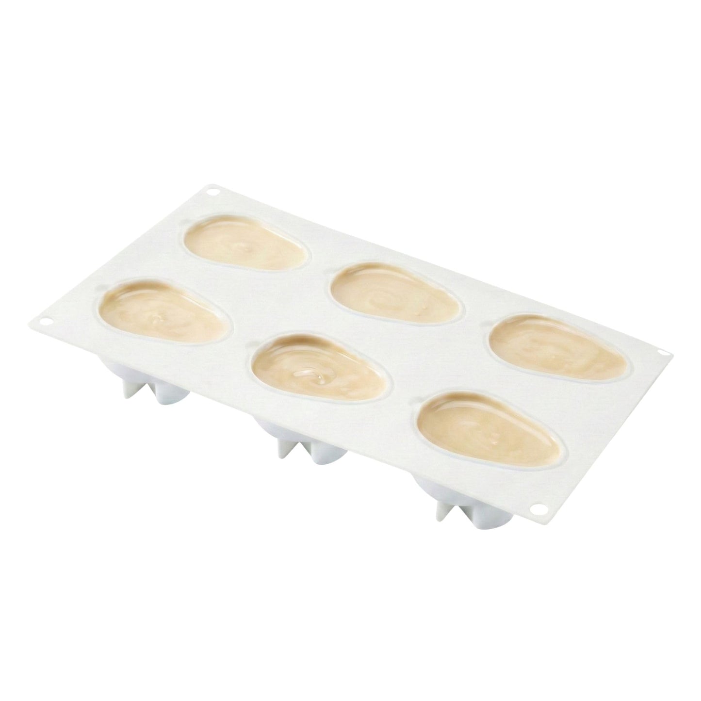 Pastry Tek 4 Cavities Popsicle Molds, 10 Cylinder Cakesicle Molds - Flexible, Freezable, White Silicone Cake Popsicle Molds, Easy Release, For Baking - Restaurantware