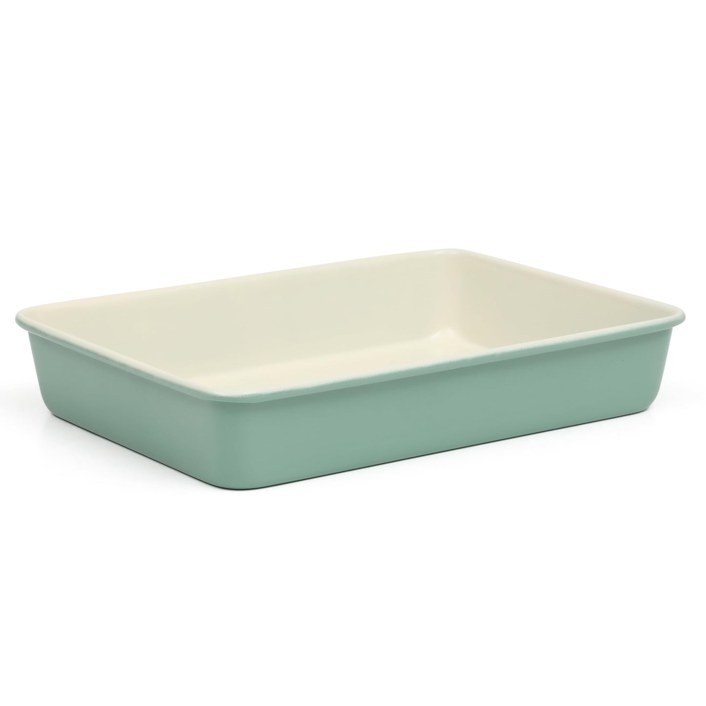 Martha Stewart Gallen 13 x 9 Inch Rectangular Nonstick Carbon Steel Cake and Baking Pan – Cool Grey, Durable Bakeware for Even Cooking and Easy Release