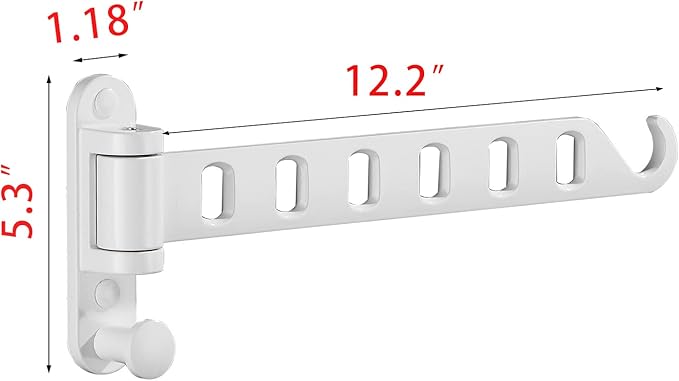 JOOM Laundry Drying Rack Wall Mounted Clothes Drying Rack Clothes Hanger -Coat Hanger Holder White