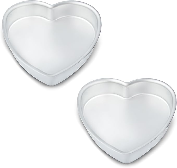 kefyixc 9 Inch Heart Shaped Cake Pan Set of 2, Aluminum,2 Inch Deep, Heat-Resistant Baking Cake Pan for Wedding, Party, Family Occasions, Chocolate, Bread. (9 x 2 Inch,Set of 2)