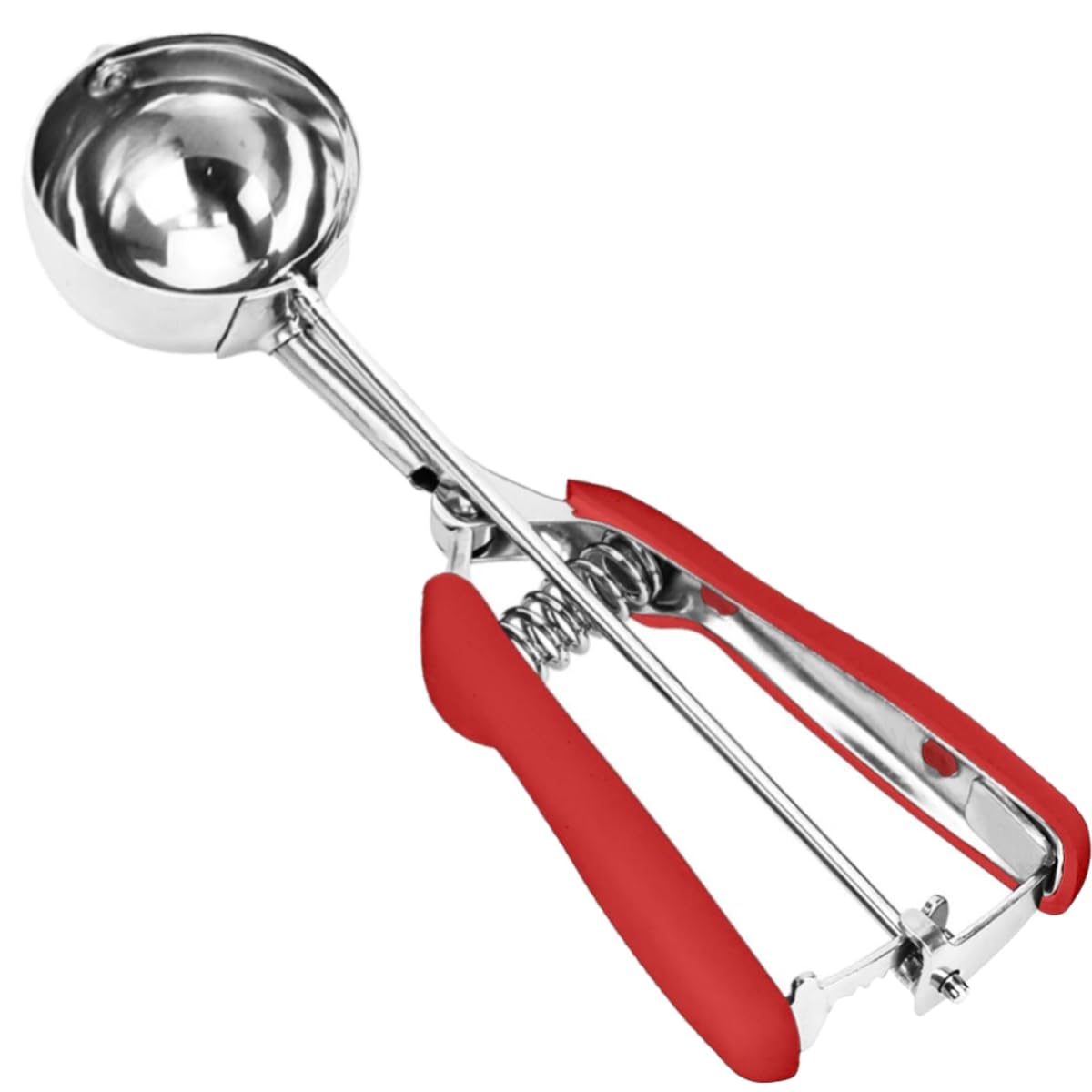 Cookie Scoop, Ice Cream Scoop, 1Tbsp/15 ml/0.5oz Cookie Scoops for Baking, 18/8 Stainless Steel Cookie Scooper for Baking, Cookie Dough Scoop with Non-slip Grip (Red)