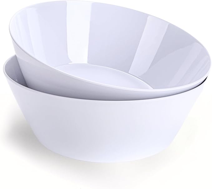 MIYOPESI 11.5-Inch Melamine Mixing Bowls (Set of 2) - Unbreakable and Reusable Large Serving Bowls, Stackable and Dishwasher-Safe - Versatile for All Meals