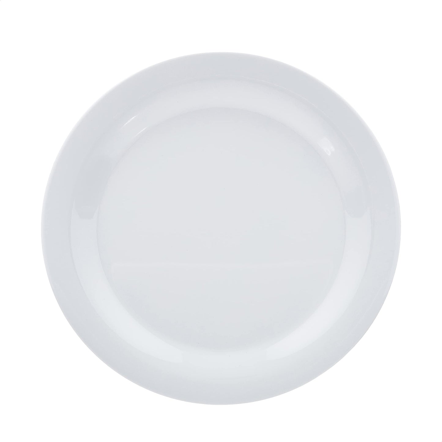 Amazon Basics Melamine Dinner Plates for Restaurants and Home, Dishwasher Safe, BPA Free, Break and Crack Resistant, 10.5", White, 6-Piece Set