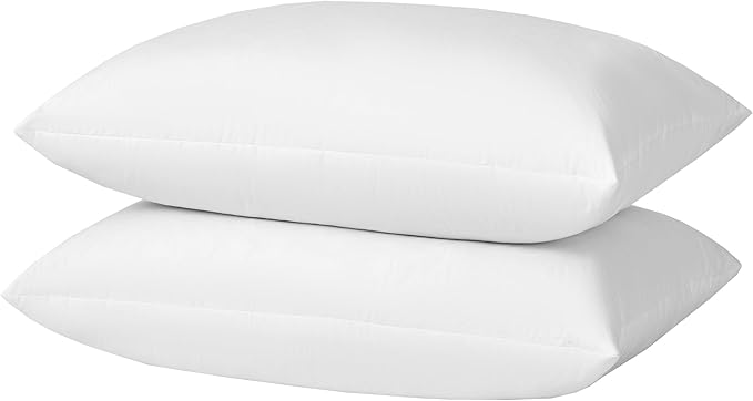 basic home Hotel-Style Goose Feather Down Euro Pillow Insert for Sofa & Bed - 100% Odorless & Plump Cushion Filler - 233TC Cotton with Inner Liner to Prevent Poking (30x30 Inch)