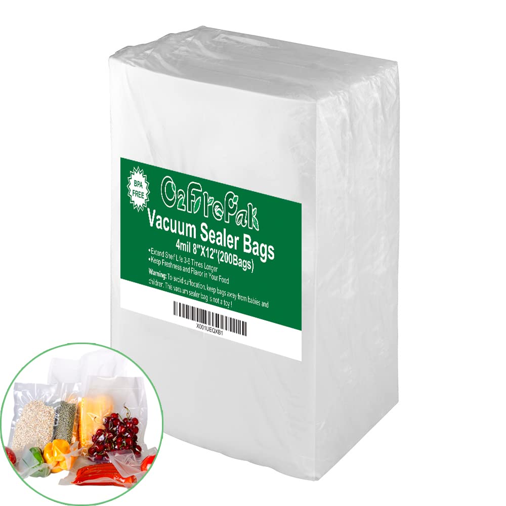 O2frepak Pint 4mil 6"x10" Vacuum Sealer Bags 200ct