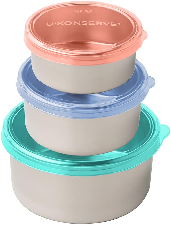 U-Konserve 3 oz Round Stainless Mini Snack Containers Set of 3
