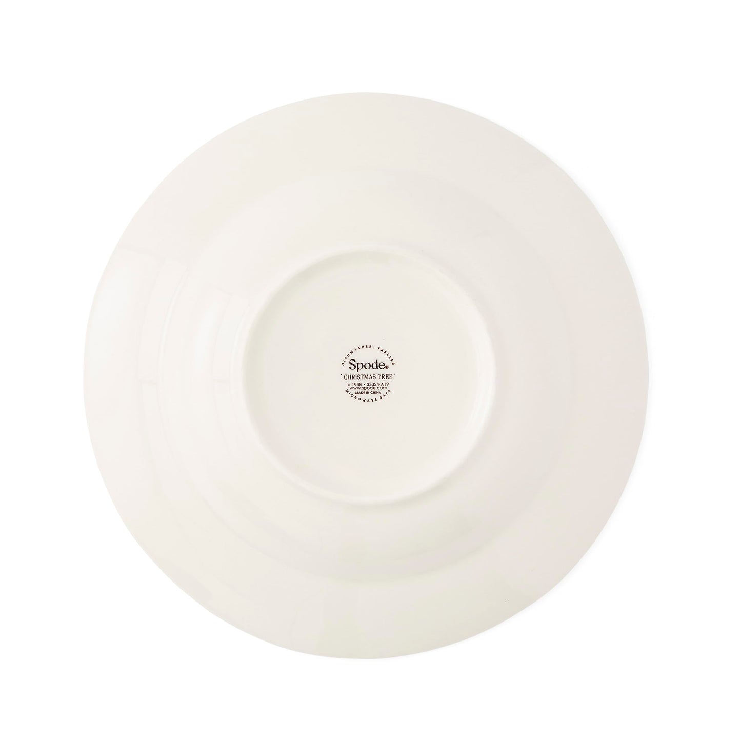 Spode Christmas Tree 9" Soup Plate (Set of 4) – Stoneware Bowls with Festive Tree Design & Green Rim, Ideal for Serving Soup, Pasta, Salad – Microwave & Dishwasher Safe Holiday Dinnerware