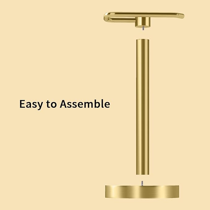 YUMORE Hand Towel Holder Stand Countertop Towel Rack Free Standing Towel Bar Hanger for Bathroom Kitchen (Gold)