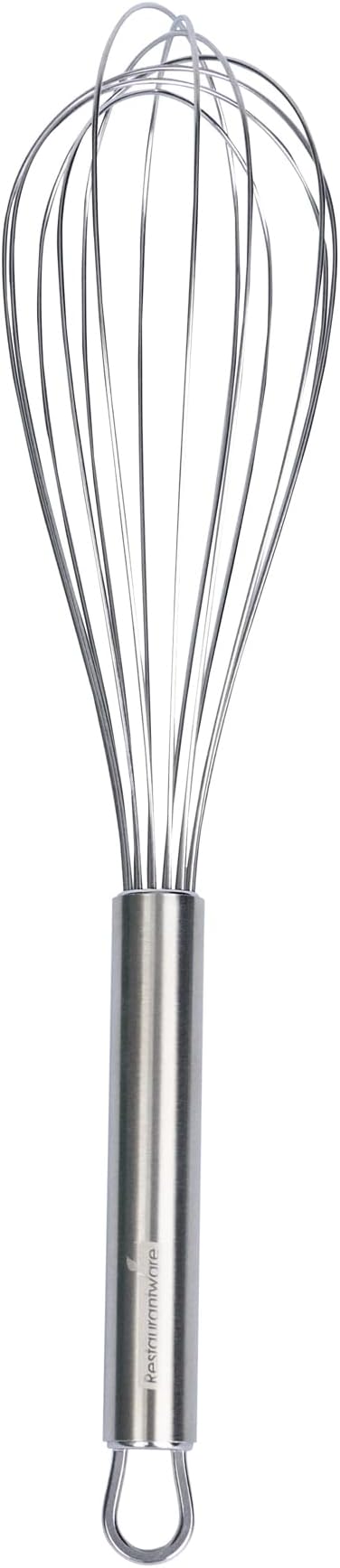 Restaurantware 11 in Stainless Steel Wire Whisk - German Standard Kitchen Balloon Whisk with Ergonomic Handle, Dishwasher Safe - Durable French Whisk for Cooking, Mixing Thick Batter and Sauce