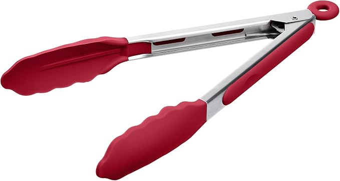 Doosu Kitchen Tongs with Silicone Tips for Cooking Serving (16in, Aqua Sky)