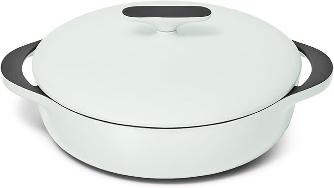 Caraway Enameled Cast Iron Braiser Pan for Slow Cooking