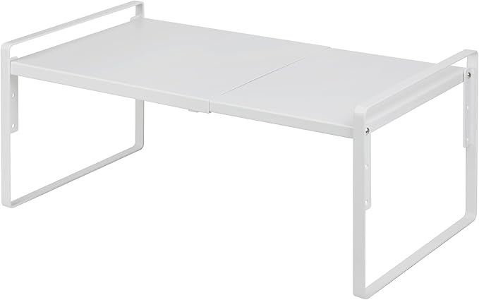 Nxconsu Cabinet Shelf Riser, Adjustable Cabinet Organizer, 10.3" Deep White