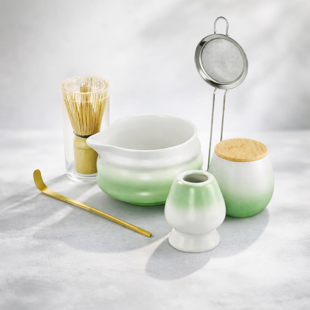 Gifts for Women, Pink Matcha Set for Tea Lovers with Bowl and Caddy