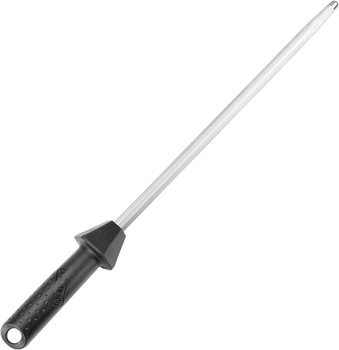 Sharpeak Total L.17.5-Inch/Rod L.12-Inch 3000-Grit Ceramic Sharpening Steel with Built-In Angle Guides and Anti-Breaking Cap, Sharpening Rod, Knife Steel, Ceramic Honing rod, Chaira Afilador Cuchillos