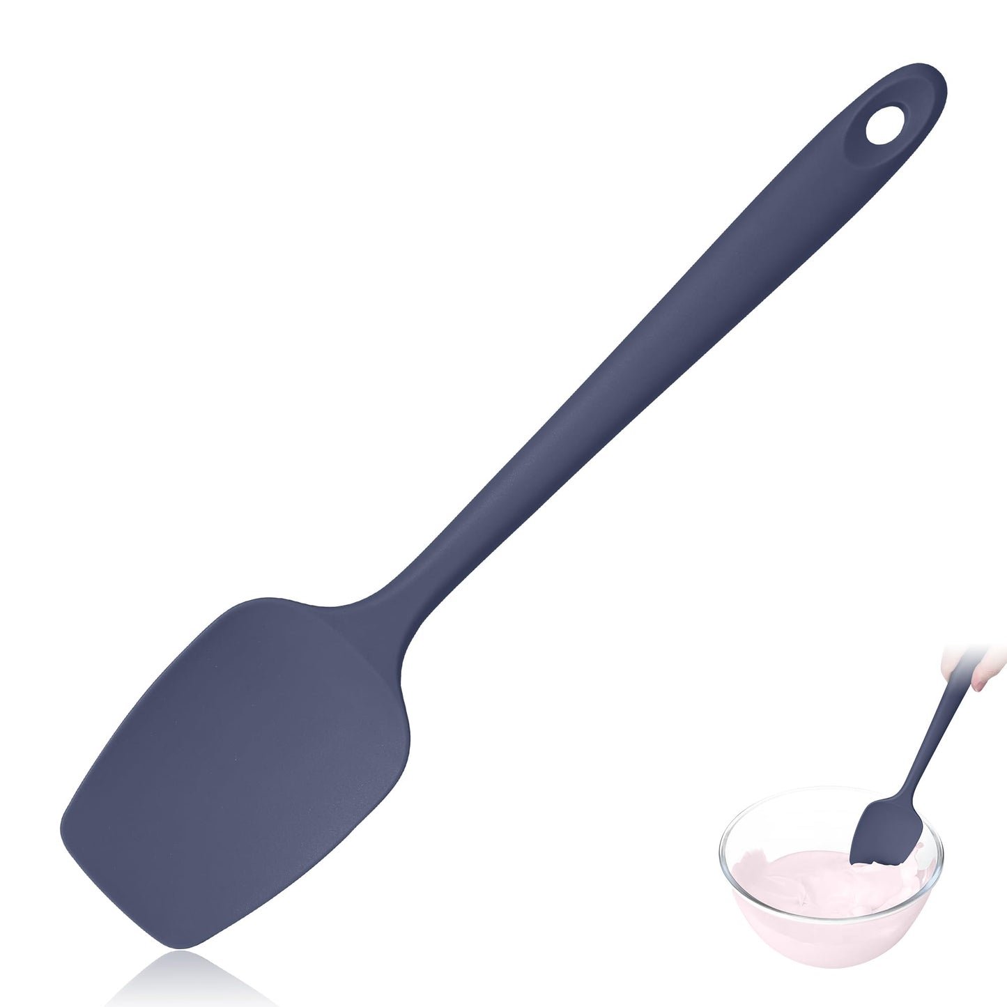 Lilybeam 600ºF Heat Resistant Silicone Spatula Spoonula Set of 2, Black