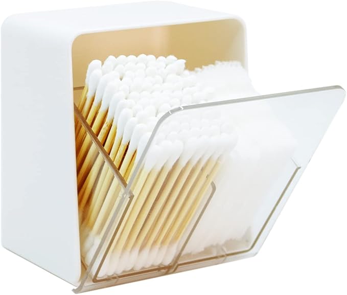 Artilife Bathroom Qtip Holder Canisters for Swabs and Balls, Vanity Countertop Storage Organizer (1 Pack)