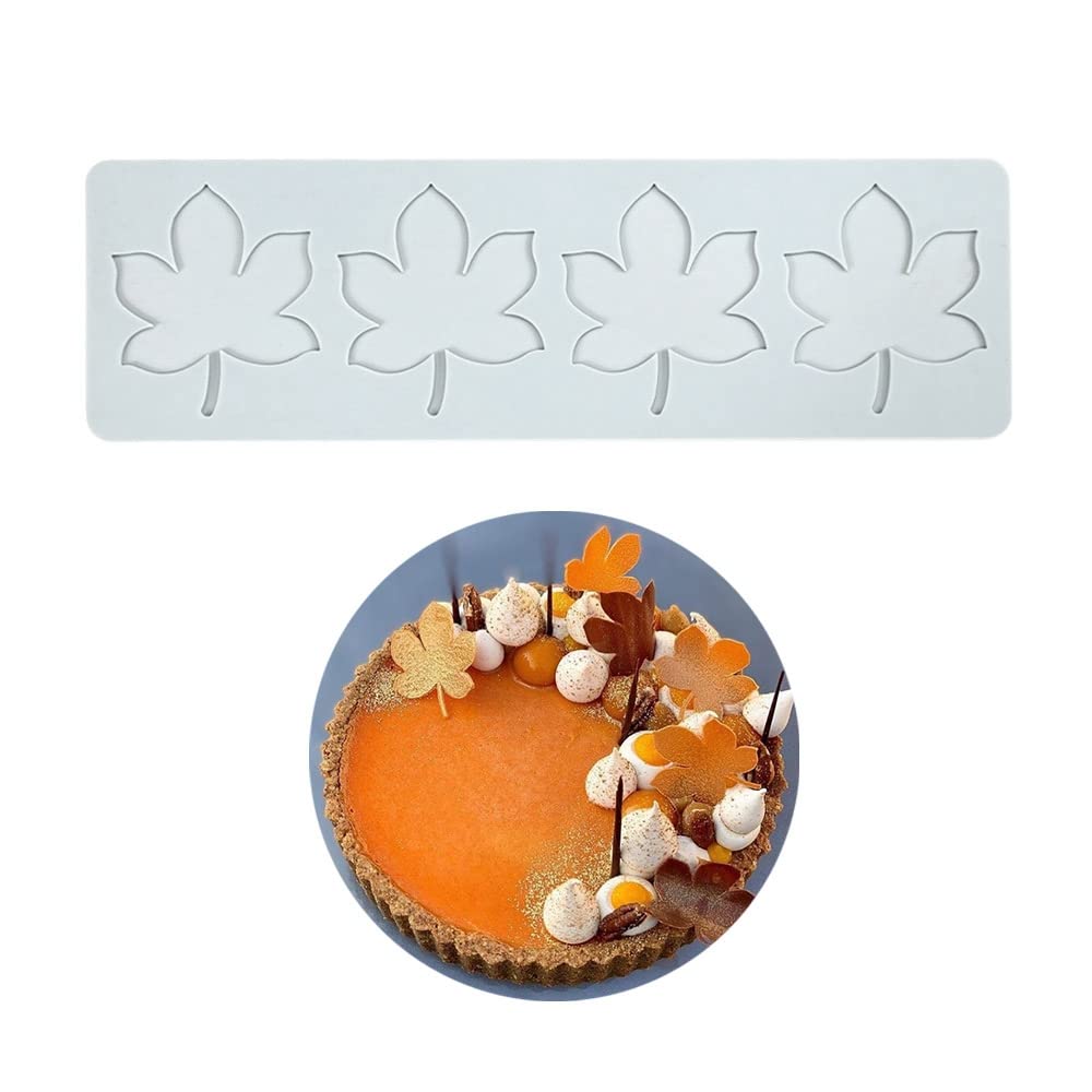 Silicone Molds 3D Hollow Leaf Chocolate Molds Honeycomb Bee Candy Mold Flower Pattern Fondant Mold Cake Topper Sugar Craft Decoration (H_Fish Bone_9.2 * 2.2 * 0.2inch)