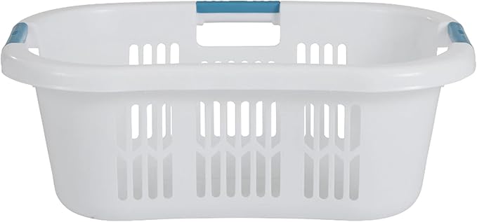Rubbermaid Laundry Basket XL Hip-Hugger Basket 2.1-Bushel White Laundry Storage/Bathroom/Bedroom/Home Closet