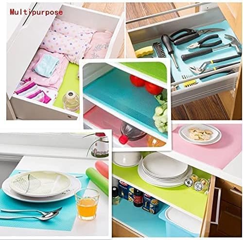 7 PCS Shelf Mats Refrigerator Liners Washable Refrigerator Pads Fridge Mats Drawer Placemats Home Kitchen Gadgets Accessories Organization for Top Freezer(2green+2pink+3blue)