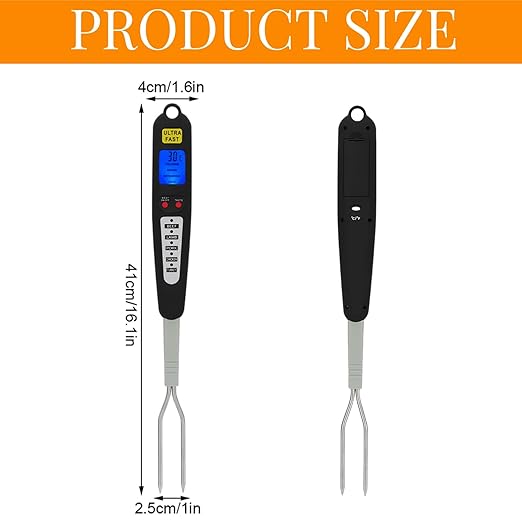 Digital Meat Thermometer with Dual Probes for Grilling, Read Food Thermometer for Cooking, BBQ, Smoker, Kitchen Gadgets, Backlit LCD Display