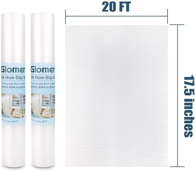 Drawer Liners for Kitchen, Shelf Liners, Washable Oil-Proof Cabinet Liner for Refrigerator, Cabinet, Drawer, Storage, Shelves, Non-Slip Shelf Liner (17.5 Inches x 20 FT x 2 Rolls)…