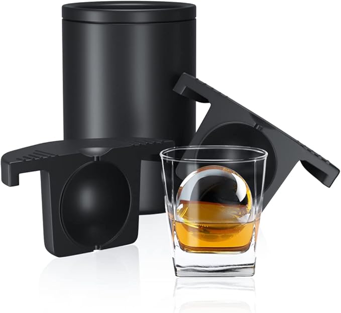 Skull 3D Ice Ball Maker - Large Crystal Clear Ice Cube Tray - Whiskey Bourbon Cocktails