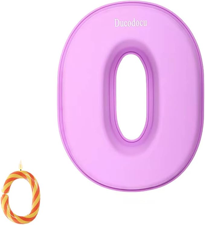 Ducodocu Large Silicone Number Cake Mould 3D Novelty Cake Pan DIY Baking Mold for Birthday Anniversary Number of 1 Purple