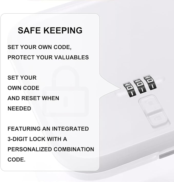 Clear Medicine Lock Box with code, Small Food Snack Phone medication Lock Boxes for Personal Items Combination Electronics Organizer,Phone Jail,Gaming Device Lockable Boxes