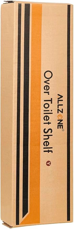 ALLZONE Bathroom Organizer, Over The Toilet Storage, 4-Tier Adjustable Wood Shelves for Small Rooms, Saver Space Rack, 92 to 116 Inch Tall, Narrow Cabinet, Rustic Brown