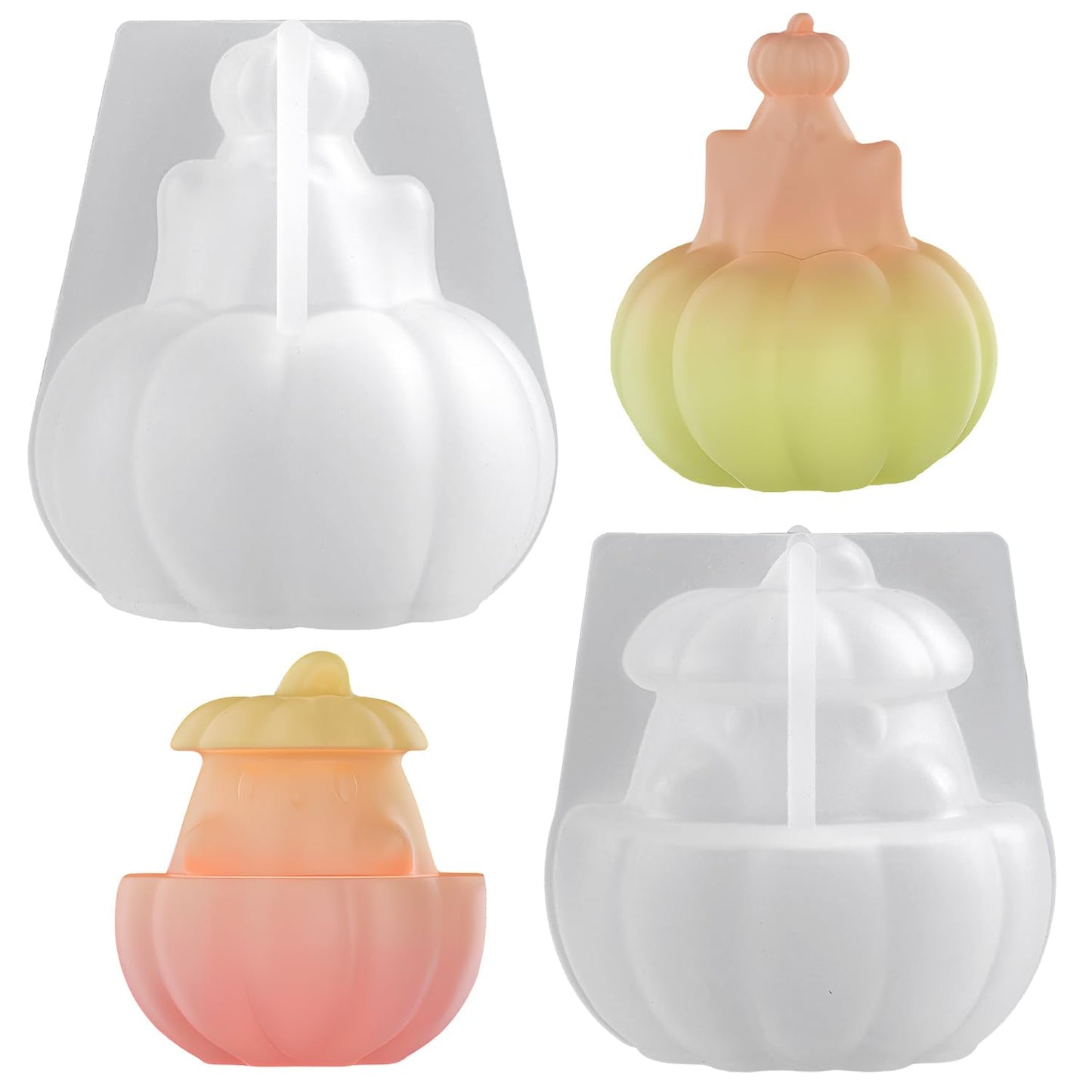 2Pcs Halloween Resin Silicone Mold, Ghost Pumpkin Candle Molds