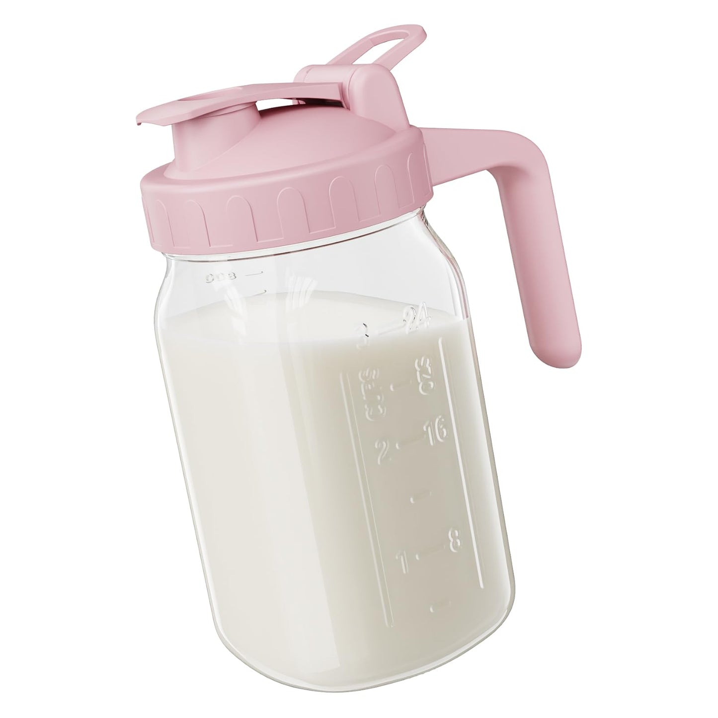 JunVpic Glass Pitcher with lid, 64 oz Wide Mouth Mason Jar