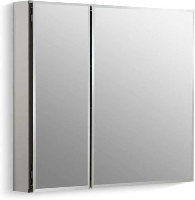 Kohler CB-CLC3026FS Bathroom Medicine Cabinet with Mirror, Beveled Mirror Doors, Adjustable Shelves, Rectangular Beveled Edge, 30 in. W x 26 in. H