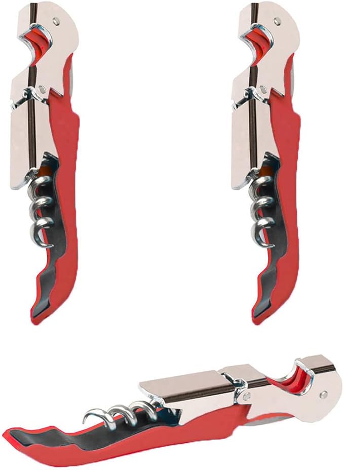 Professional Waiter Corkscrew Wine Openers Set(2PCS), Heavy Duty Stainless Steel Hinges Wine Key for Restaurant Waiters, Sommelier, Bartenders