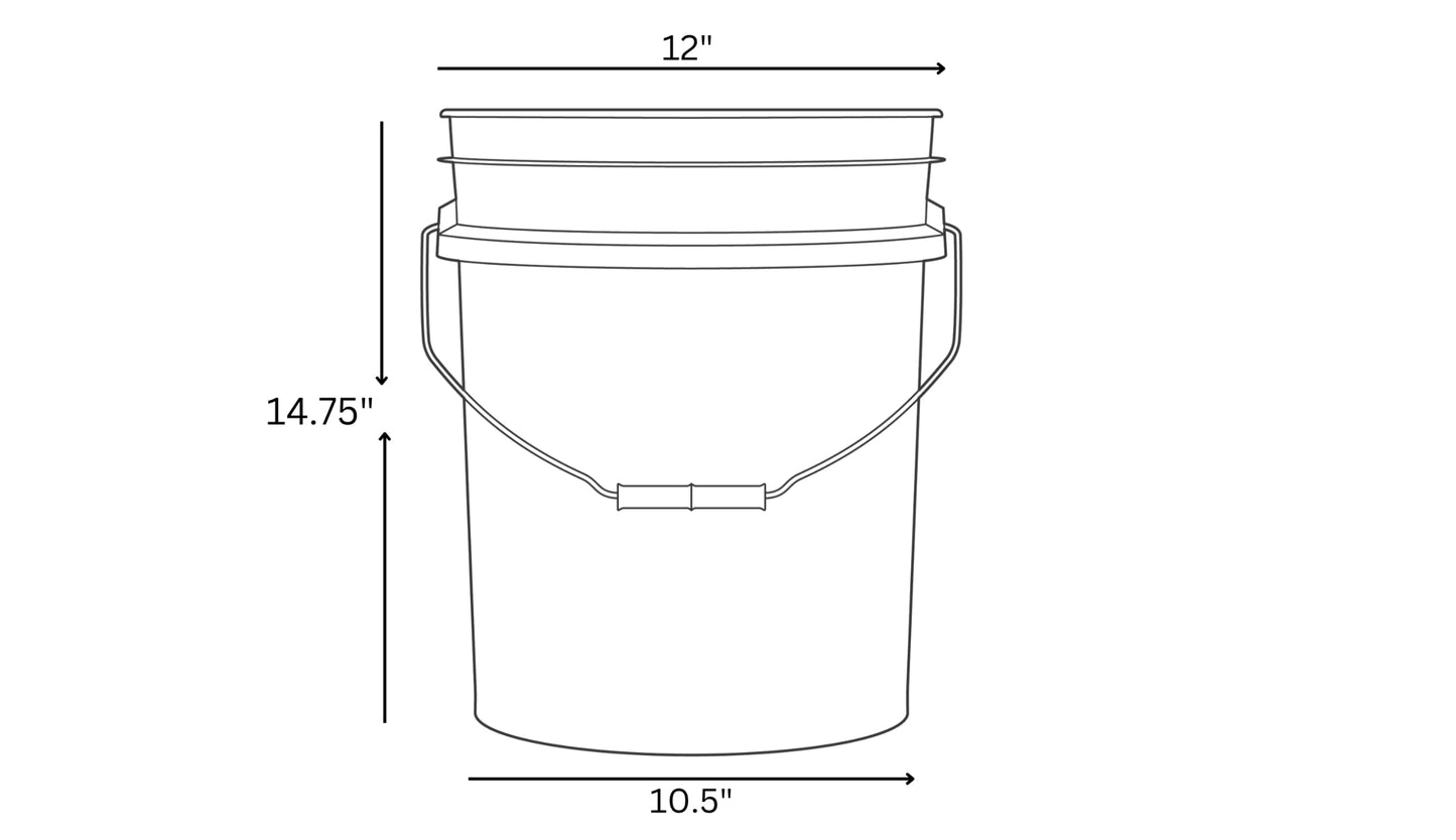 House Naturals 5 Gallon Premium HPDE Plastic Bucket - Made in USA Food Grade Container, BPA Free All Purpose Pail (5, Red)