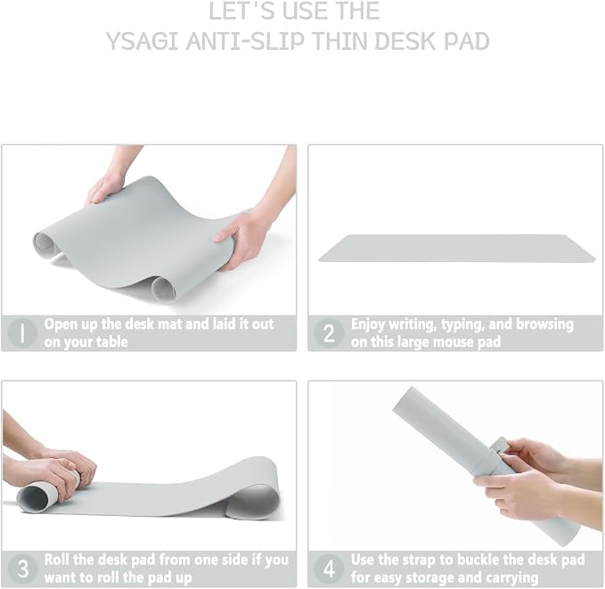 YSAGi Non-Slip Leather Desk Pad L Size, Waterproof Laptop Computer Desk