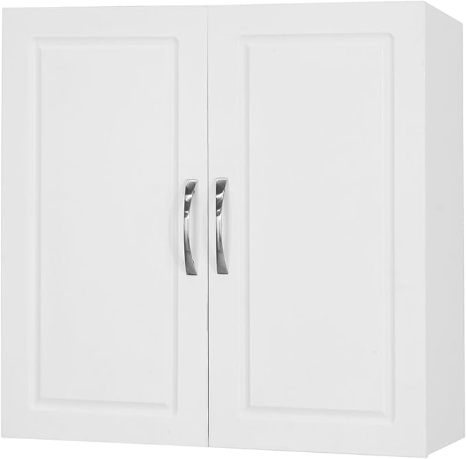 Haotian Wall Cabinet Laundry Room, Medicine Cabinet for Bathroom Kitchen Garage, Wall Storage Cabinet with Adjustable Shelf, White FRG231-W
