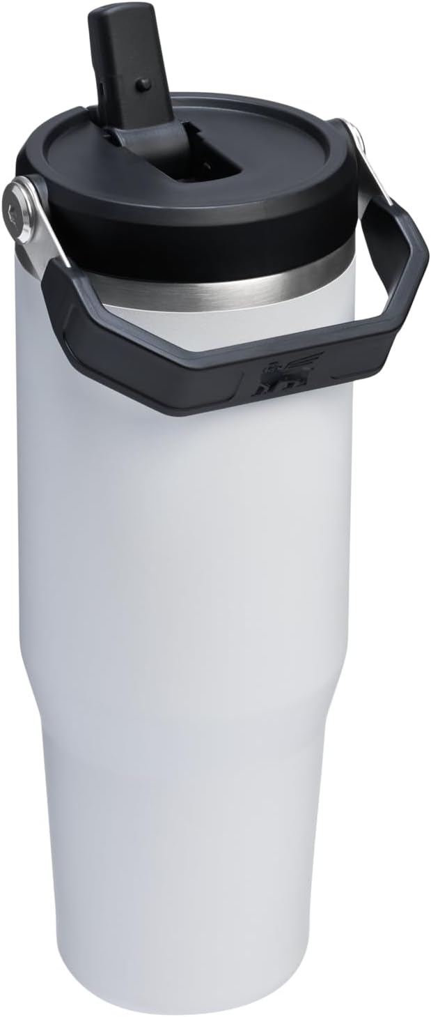 STANLEY IceFlow 2.0 Flip Straw Tumbler with Handle 30 oz | Twist On Lid and Flip Up Straw | Leakproof Water Bottle | Insulated Stainless Steel | BPA-Free | Chalk