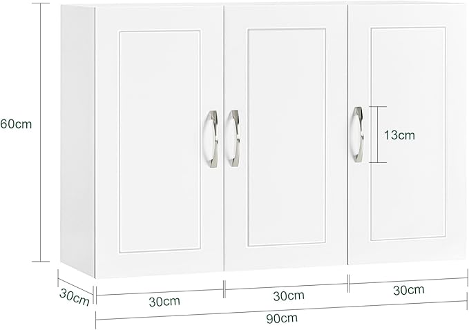 Haotian Wall Cabinet for Laundry Room, Wall Storage Medicine Cabinet for Bathroom Kitchen Garage, Linen Tower Bath Cabinet with Shelf, White FRG231-L-W